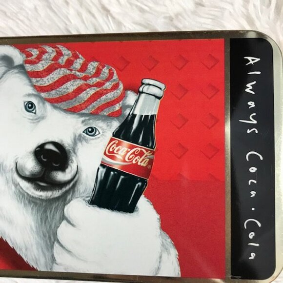 Vintage Set of 2 Coca-Cola Polar Bear 'Always Coca-Cola' Hinged Lid Tins - Picture 5 of 12